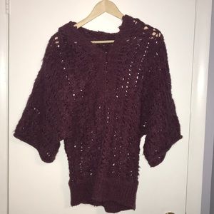 Free People maroon Sweater tunic dress Size M